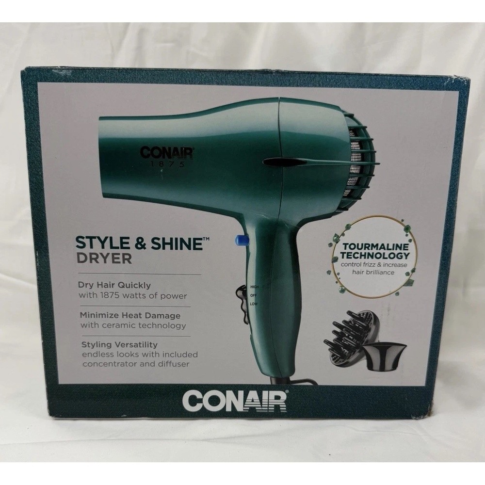 CONAIR Style & Shine 1875-Watt Hair Dryer - Teal